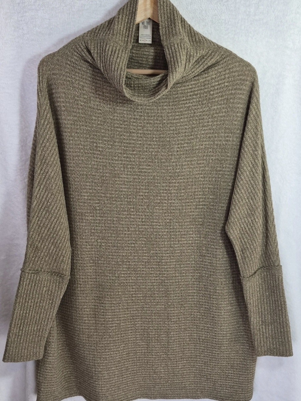 We The Free Cowlneck Sweater in Olive Green Women Size Small